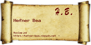 Hefner Bea névjegykártya
